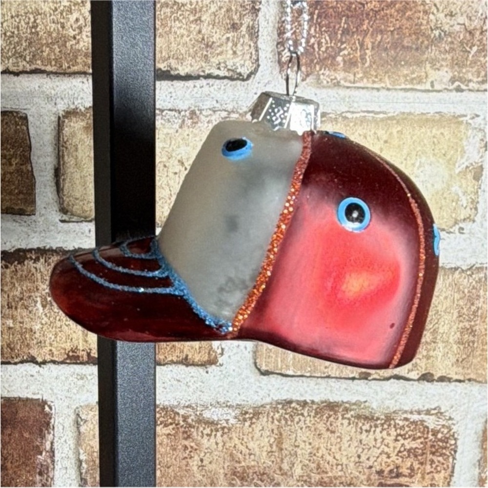 New Place & Time Novelty Hat Hanging Ornament Red White Blue 1 Pc Glitter